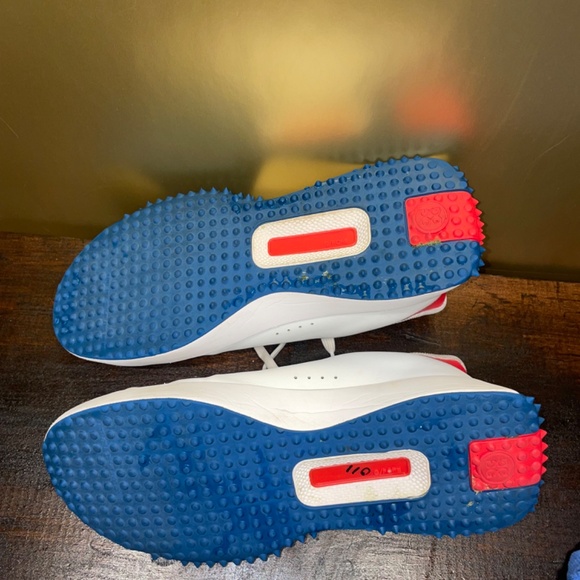 Golf G/Fore X Pinehurst G.112 White Blue Red Golfing Waterproof Shoe Sz 7.5 - Picture 8 of 12